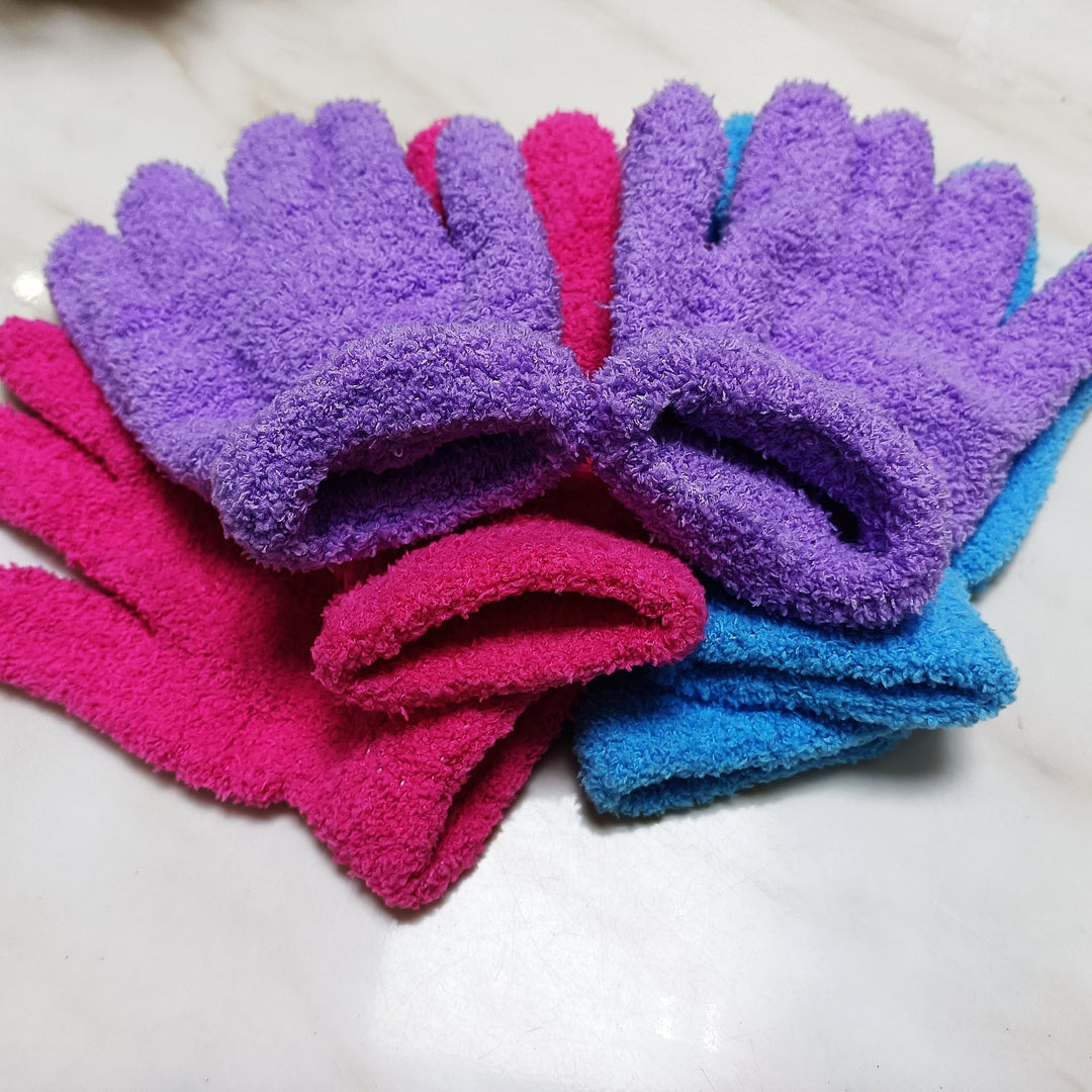 Lotte - Modern Short Warm Coral Velvet Gloves for Women