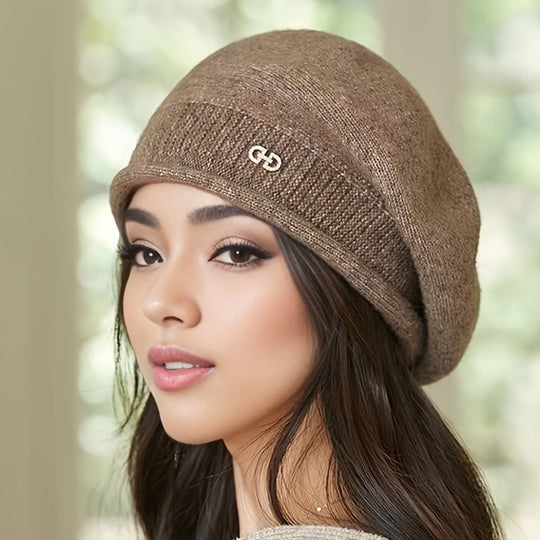 Iris - Stretchy Beanie Muts met Zak | Comfortabele Gebreide Muts voor Herfst en Winter