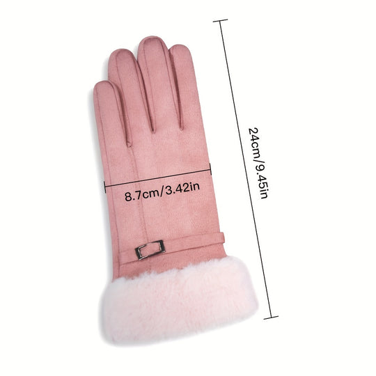 Mila - Winter Suede Gloves with Touchscreen Function