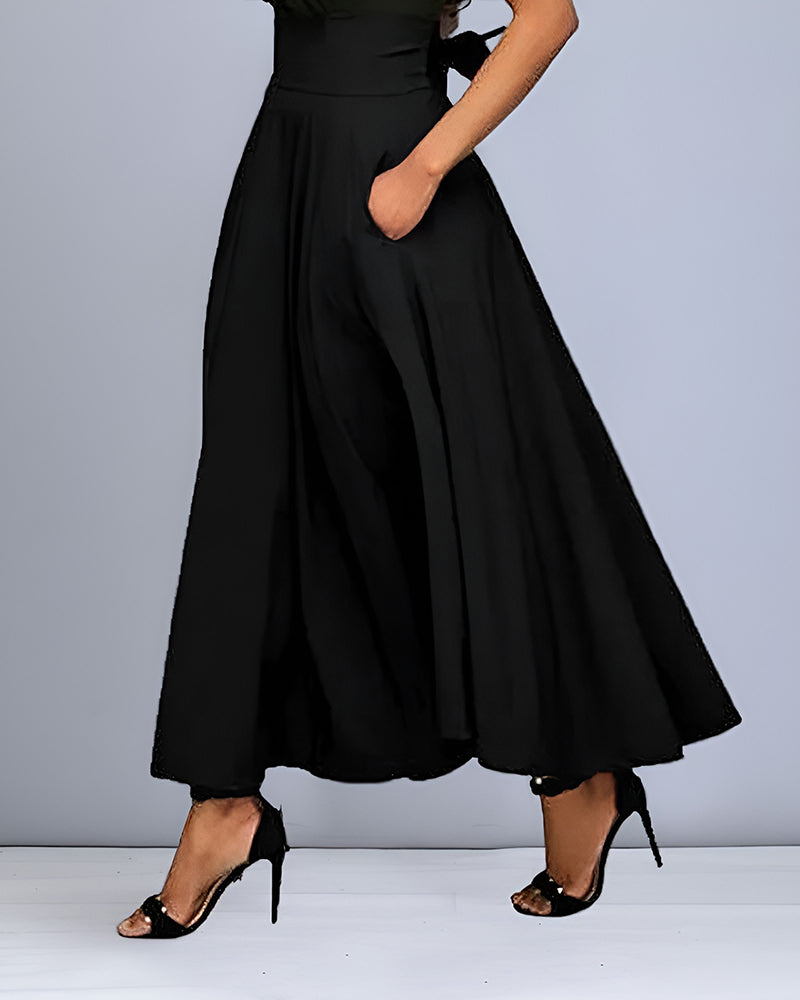 Fenna - High Waist Maxi Skirt with Tie Band 