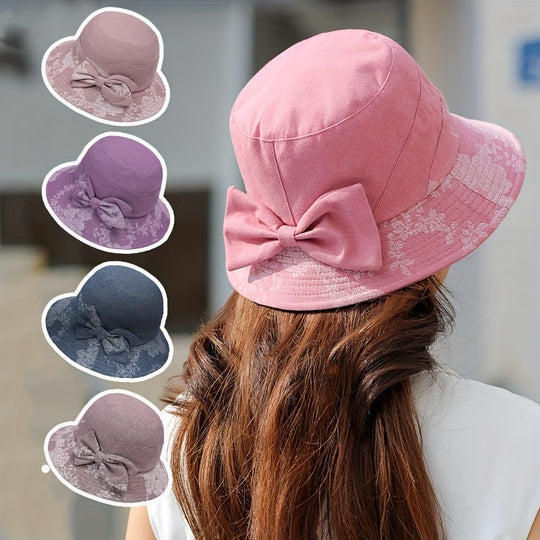 Marijke - Fashionable Floral Print Bucket Hat with Bow Detail