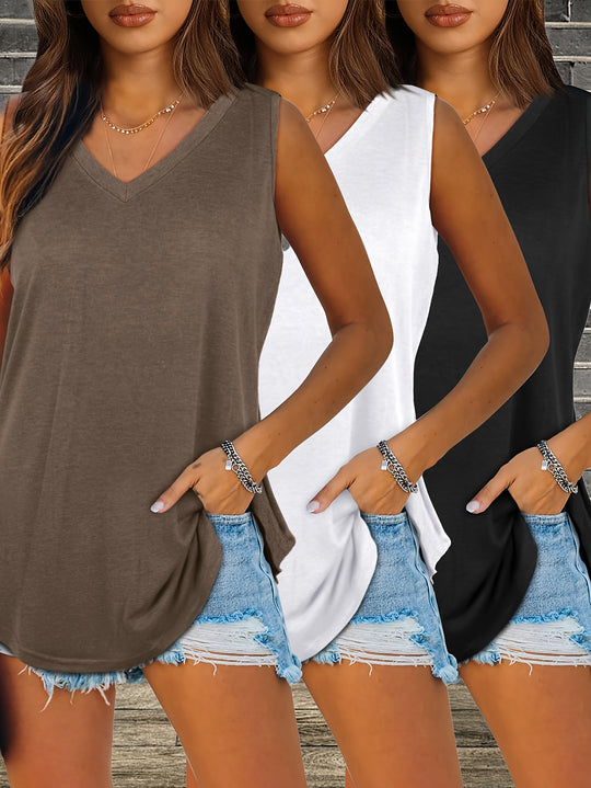 Lisa - Sleeveless V-Neck Top for Women