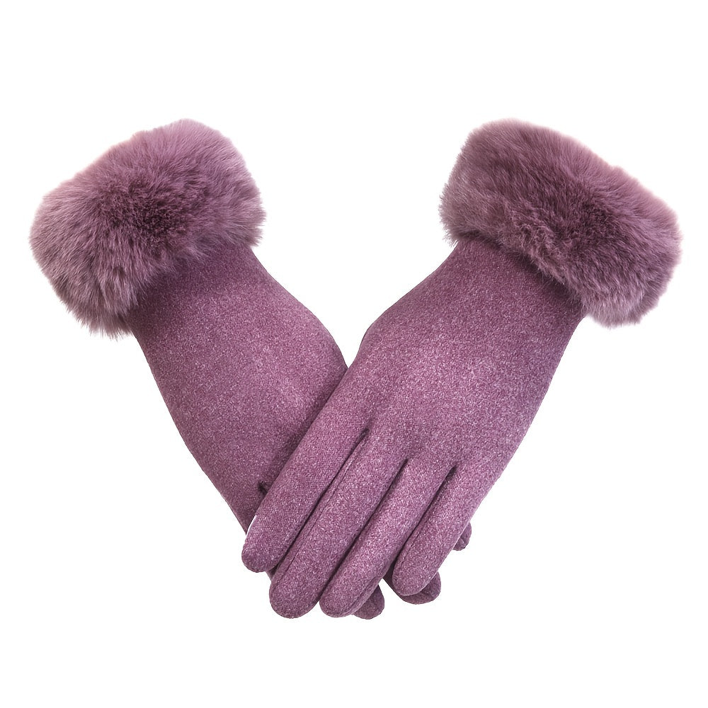 Isabella - Elegant Winter Gloves with Plush Cuffs and Touchscreen Functionality