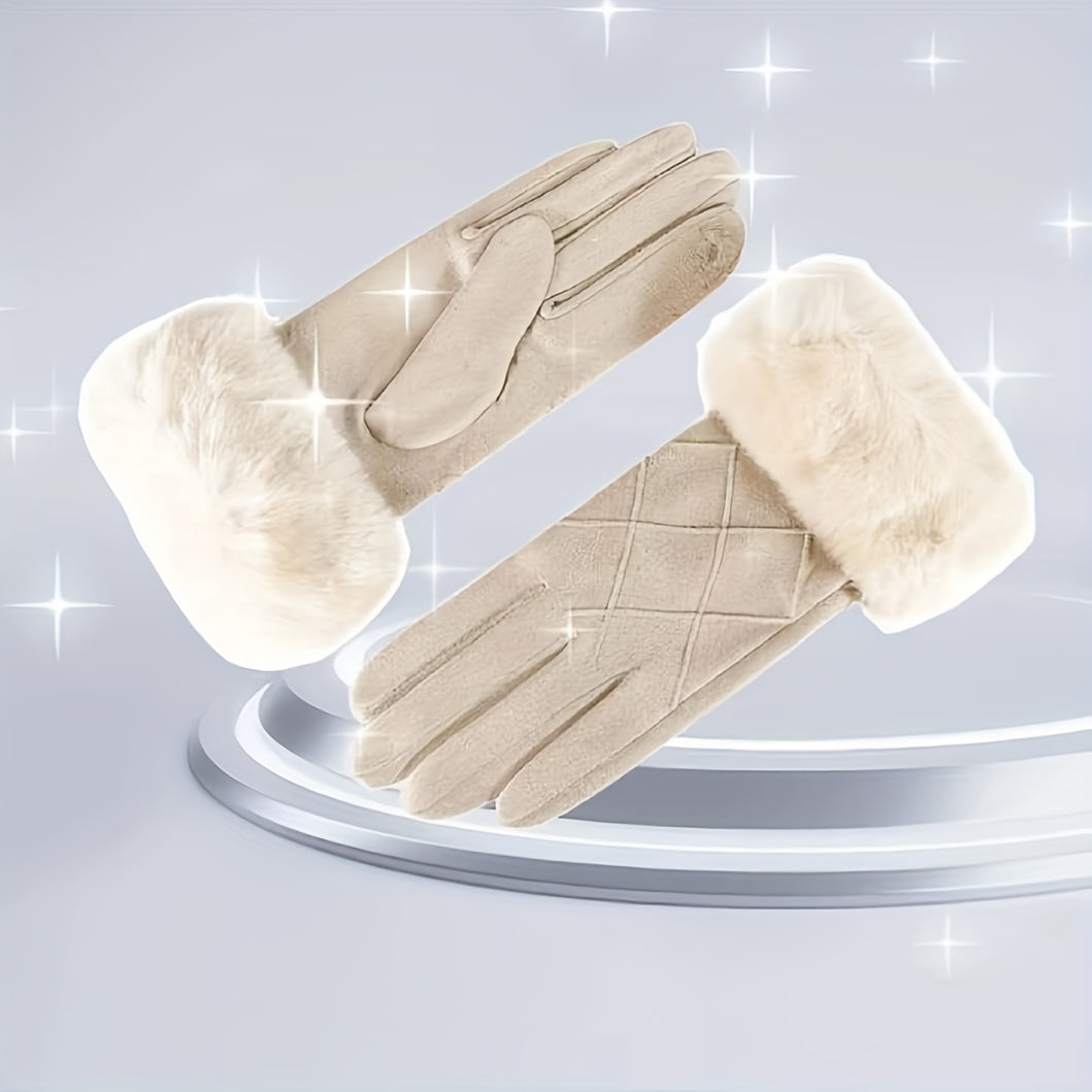 Elin - Winter Suede Touchscreen Gloves for Women