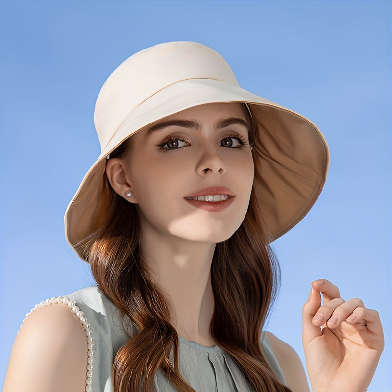 Isabelle - Reversible Wide Brim Bucket Hat with UV Protection