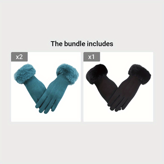 Isabella - Elegant Winter Gloves with Plush Cuffs and Touchscreen Functionality