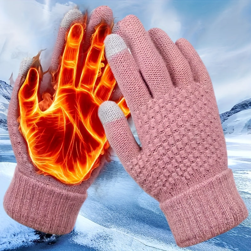 Sanne - Knitted Thermal Winter Gloves with Touchscreen Function