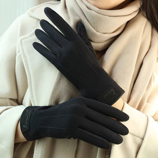 Emma - Elegant Women's Touchscreen Gloves, Windproof, Warm, Velvet Lining