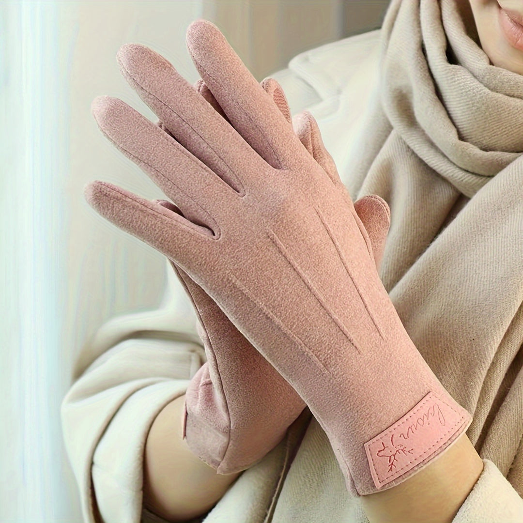 Emma - Elegant Women's Touchscreen Gloves, Windproof, Warm, Velvet Lining