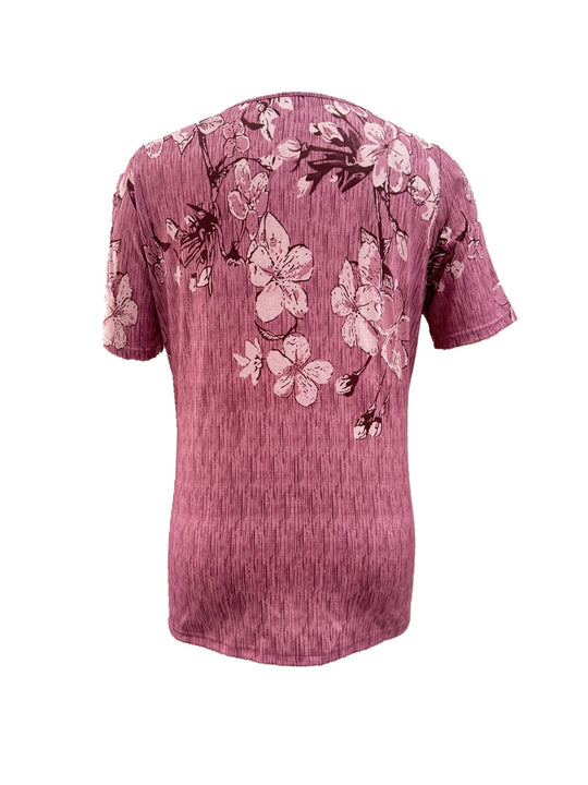 Lisanne - Casual T-shirt with floral print and short sleeves