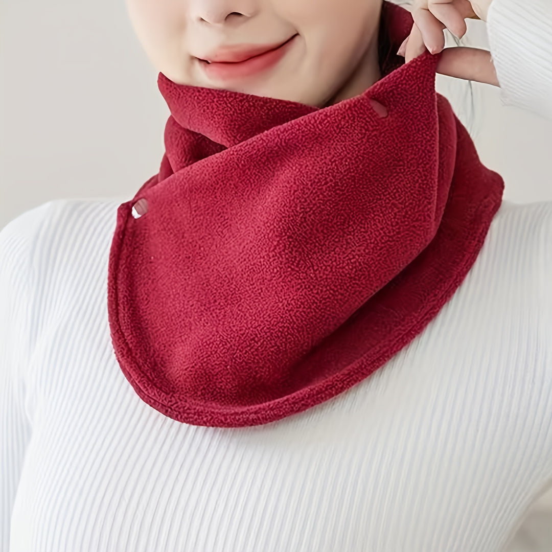 Yenthe - Elegant Knitted Winter Scarf with Fleece Lining and Snaps