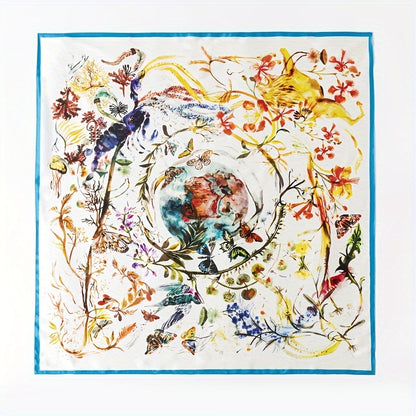 Juliette - Stijlvolle 100% Zijden Sjaal met Levendige Vlinderprint