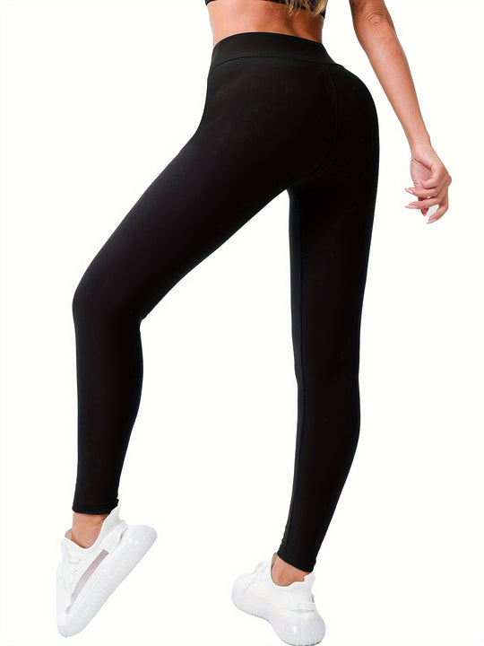 Laura - High Waist Fleece Lined Leggings for Women | Stretchy Winter Warmth in Solid Color