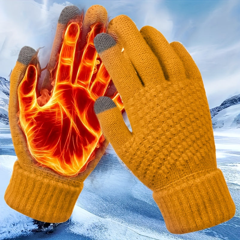 Sanne - Knitted Thermal Winter Gloves with Touchscreen Function