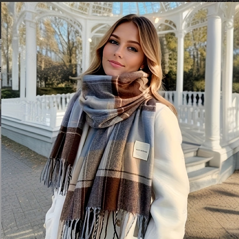 Noor - Unisex Scottish Tartan Scarf with Tassels, Warm and Stylish Accessory