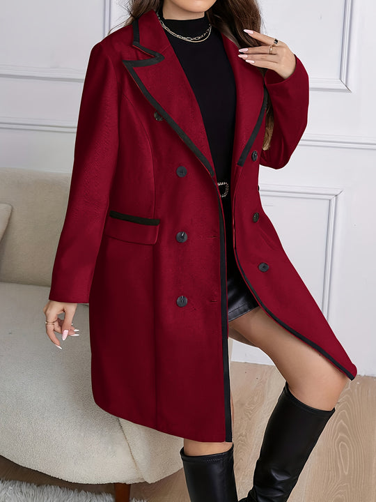 Mila - Elegant Double-breasted Coat, Plus Size Autumn Jacket