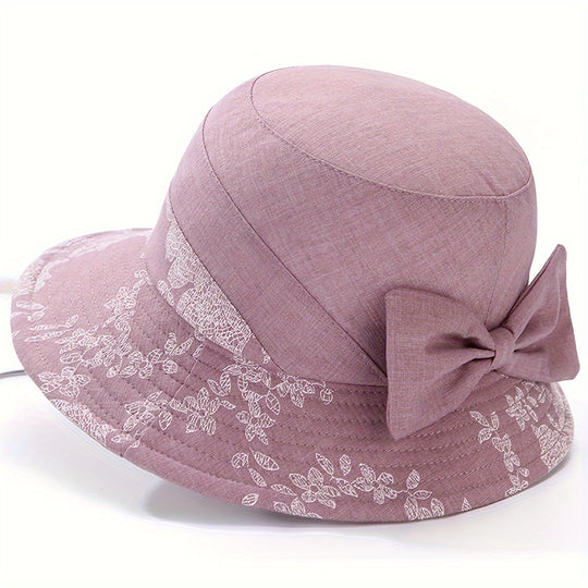 Marijke - Fashionable Floral Print Bucket Hat with Bow Detail