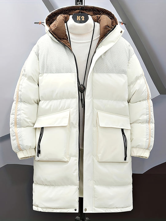 Bastiaan - Men's Padded Long Puffer Jacket with Hood