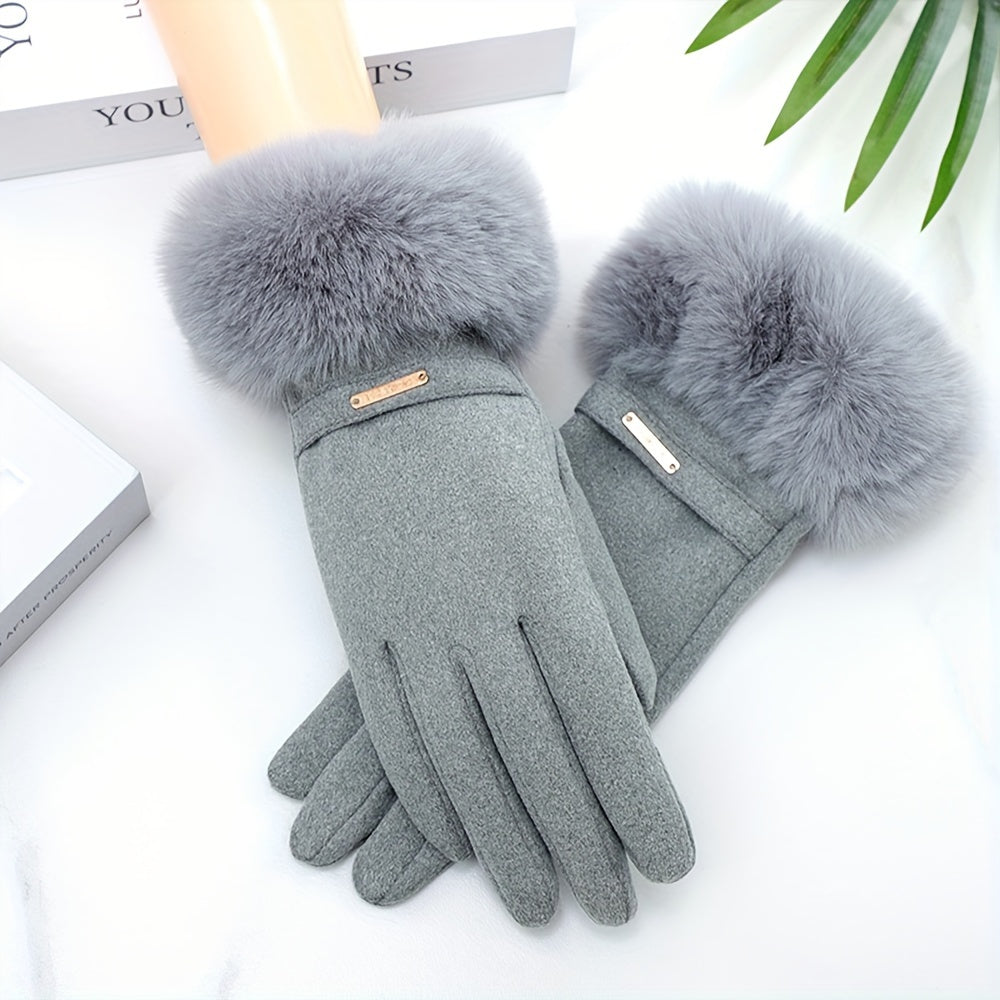 Sophie - Warm Touchscreen Winter Gloves with Plush Cuffs