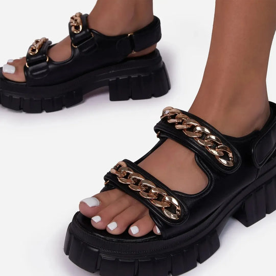 Lieke - Fashionable Platform Sandals with Metal Accents