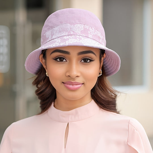 Marijke - Fashionable Floral Print Bucket Hat with Bow Detail