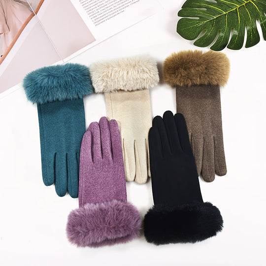 Isabella - Elegant Winter Gloves with Plush Cuffs and Touchscreen Functionality