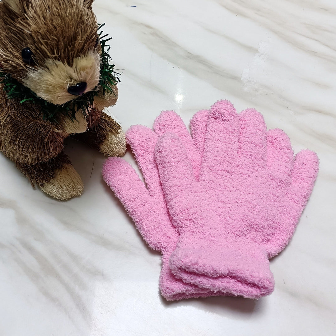 Lotte - Modern Short Warm Coral Velvet Gloves for Women