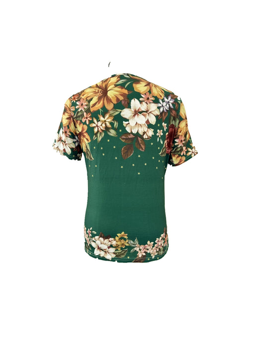 Lisanne - Casual T-shirt met Bloemenprint en Korte Mouwen