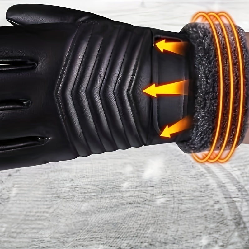 Lucas - Men's Winter Riding Gloves, Waterproof, Windproof, Touchscreen Compatible, Velcro Closure