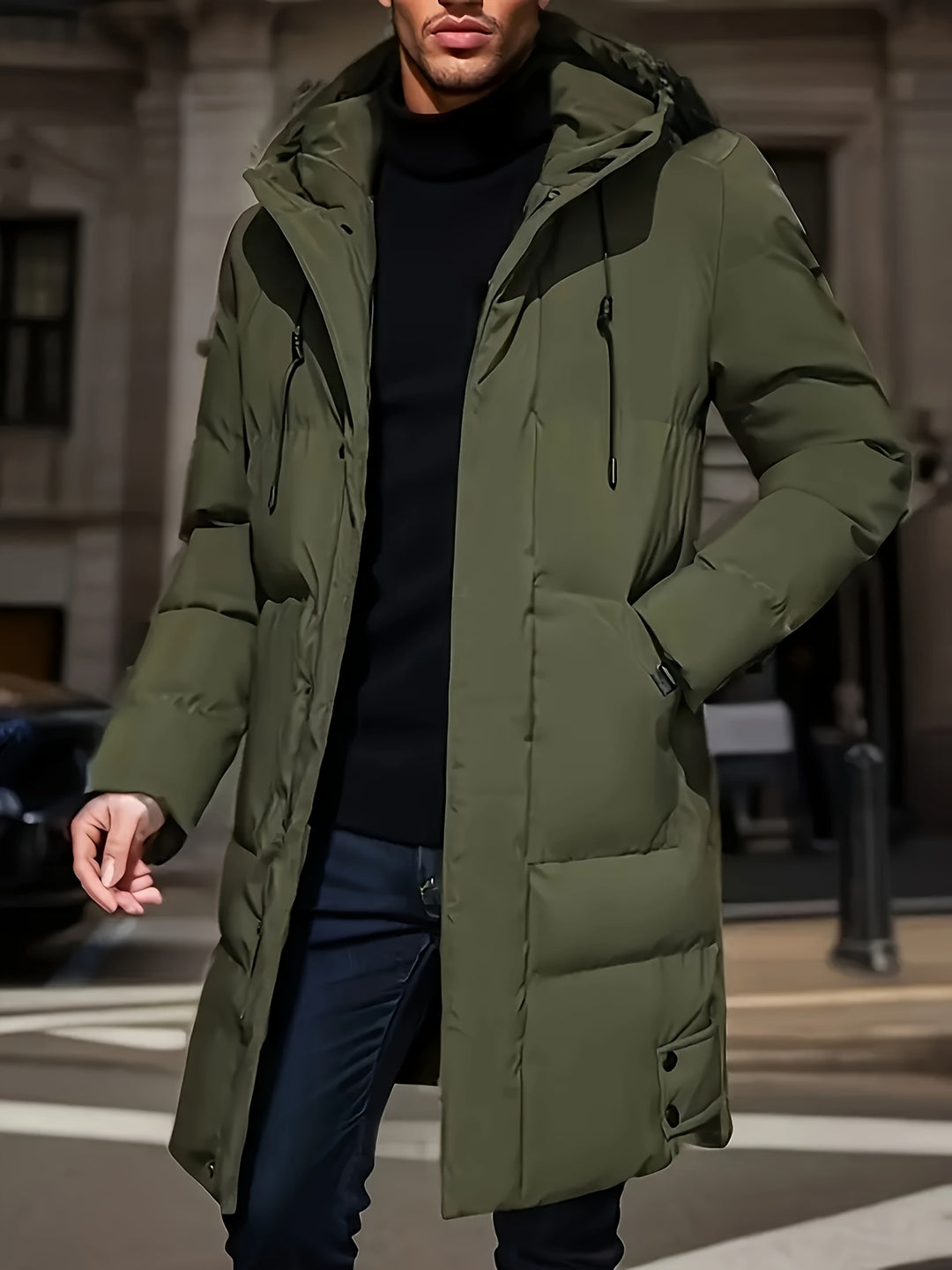 Ruben - Men's Long Hooded Puffer Jacket For Winter