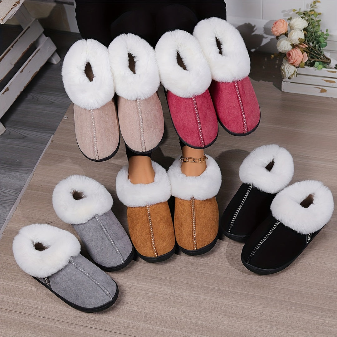 Sanne – Warm Plush Indoor Slippers, Lightweight Non-Slip Slip-on Fur