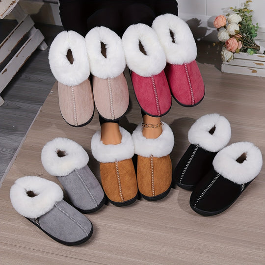 Sanne – Warme Pluche Slippers voor Binnen, Lichtgewicht Antislip Slip-on Bont