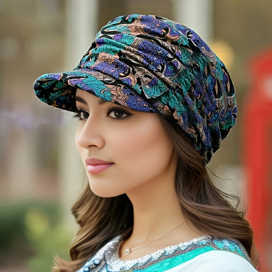 Marijke - Vintage Gebloemde Platte Pet voor Dames