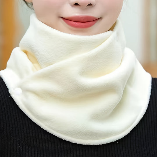 Yenthe - Elegant Knitted Winter Scarf with Fleece Lining and Snaps