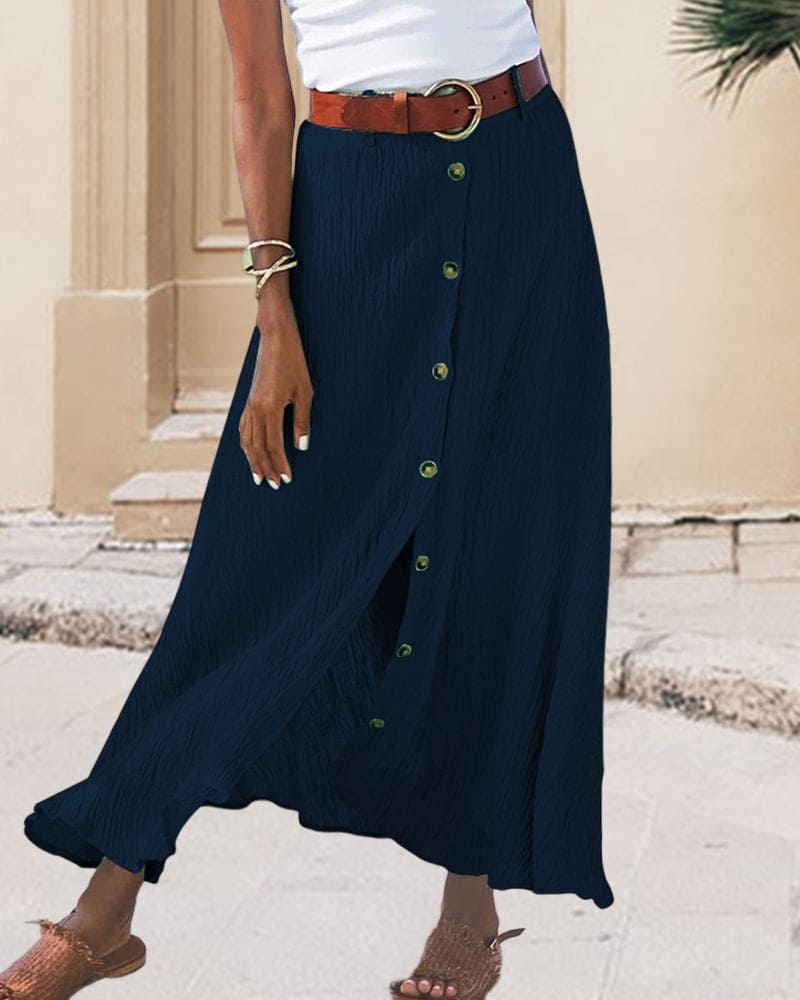 Marieke - Long Skirt with Buttons