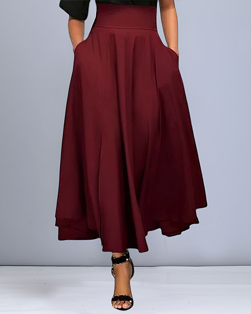 Fenna - High Waist Maxi Skirt with Tie Band 