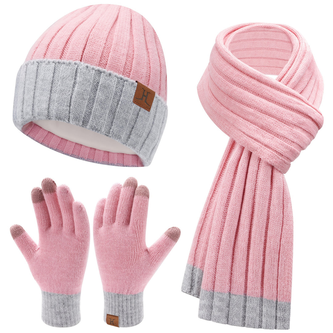 Emma - Winterse 3-in-1 Set | Gebreide Beanie, Handschoenen & Sjaal voor Kerst en Winterse Dagen