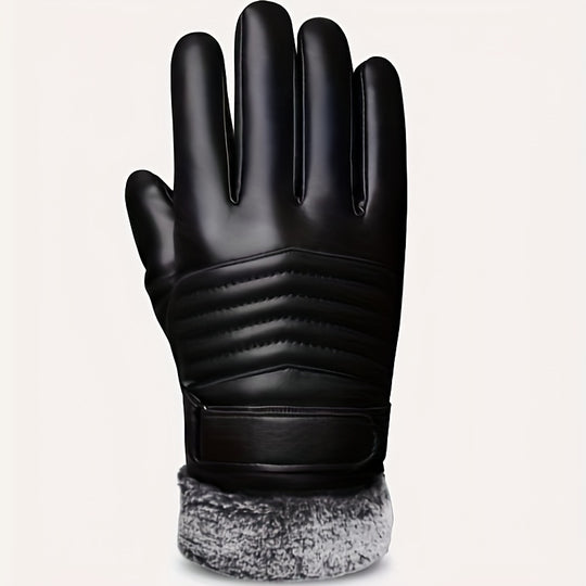 Lucas - Men's Winter Riding Gloves, Waterproof, Windproof, Touchscreen Compatible, Velcro Closure