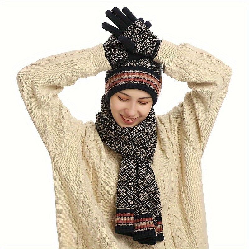 Esmee - Warm Knitted Furry Hat with Tie-Dye Pattern | Perfect for Christmas