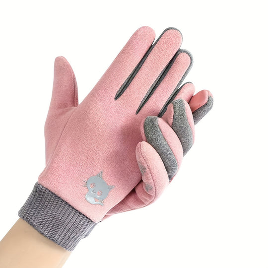 Lieveke - Pink Winter Gloves Compatible with Touchscreen