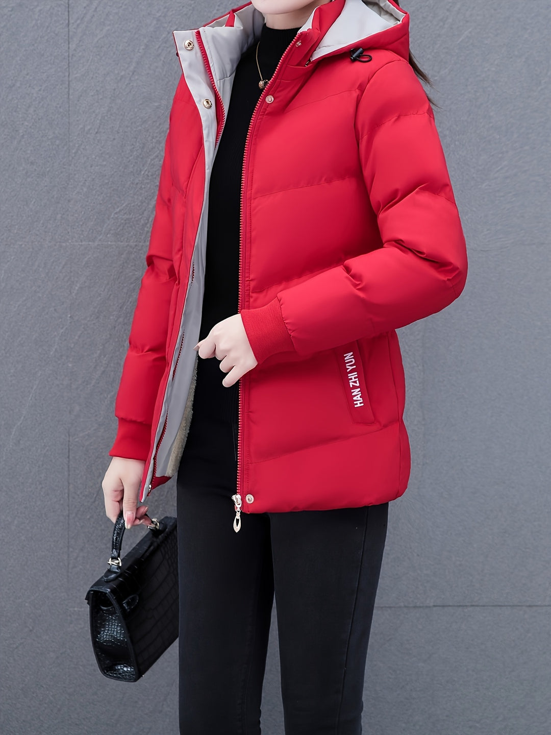 Lisa - Plus Size Winter Coat for Women, Lined Hooded Coat in Casual Style