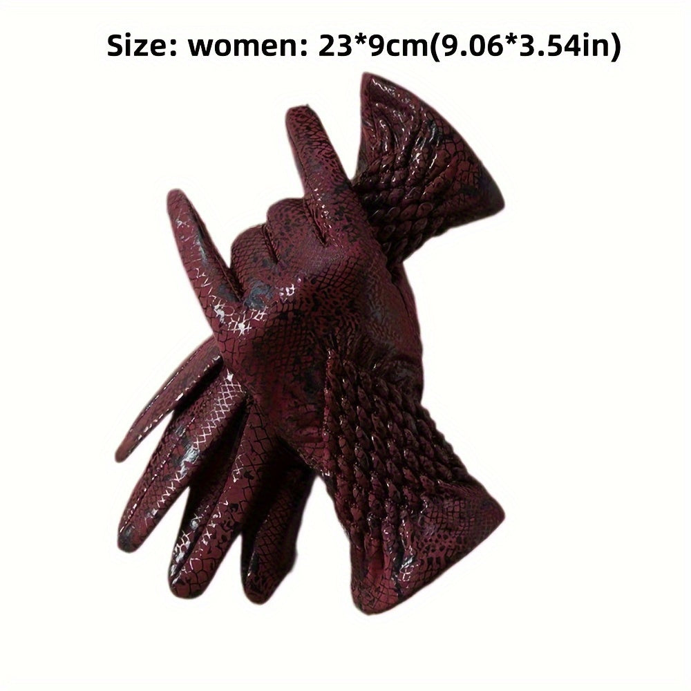 Nynke - Luxury Winter Gloves with Snakeskin Pattern