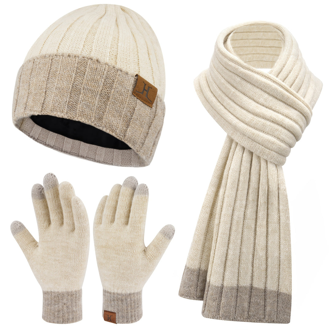 Emma - Winterse 3-in-1 Set | Gebreide Beanie, Handschoenen & Sjaal voor Kerst en Winterse Dagen