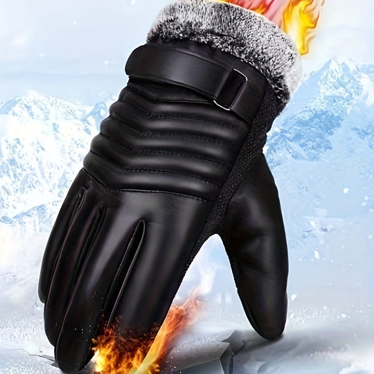 Lucas - Men's Winter Riding Gloves, Waterproof, Windproof, Touchscreen Compatible, Velcro Closure