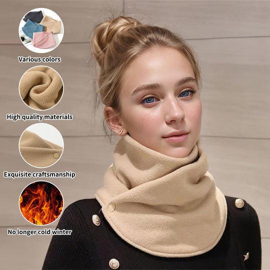 Sanne - Warm Knitted Fleece Neckwarmer with Click Closure