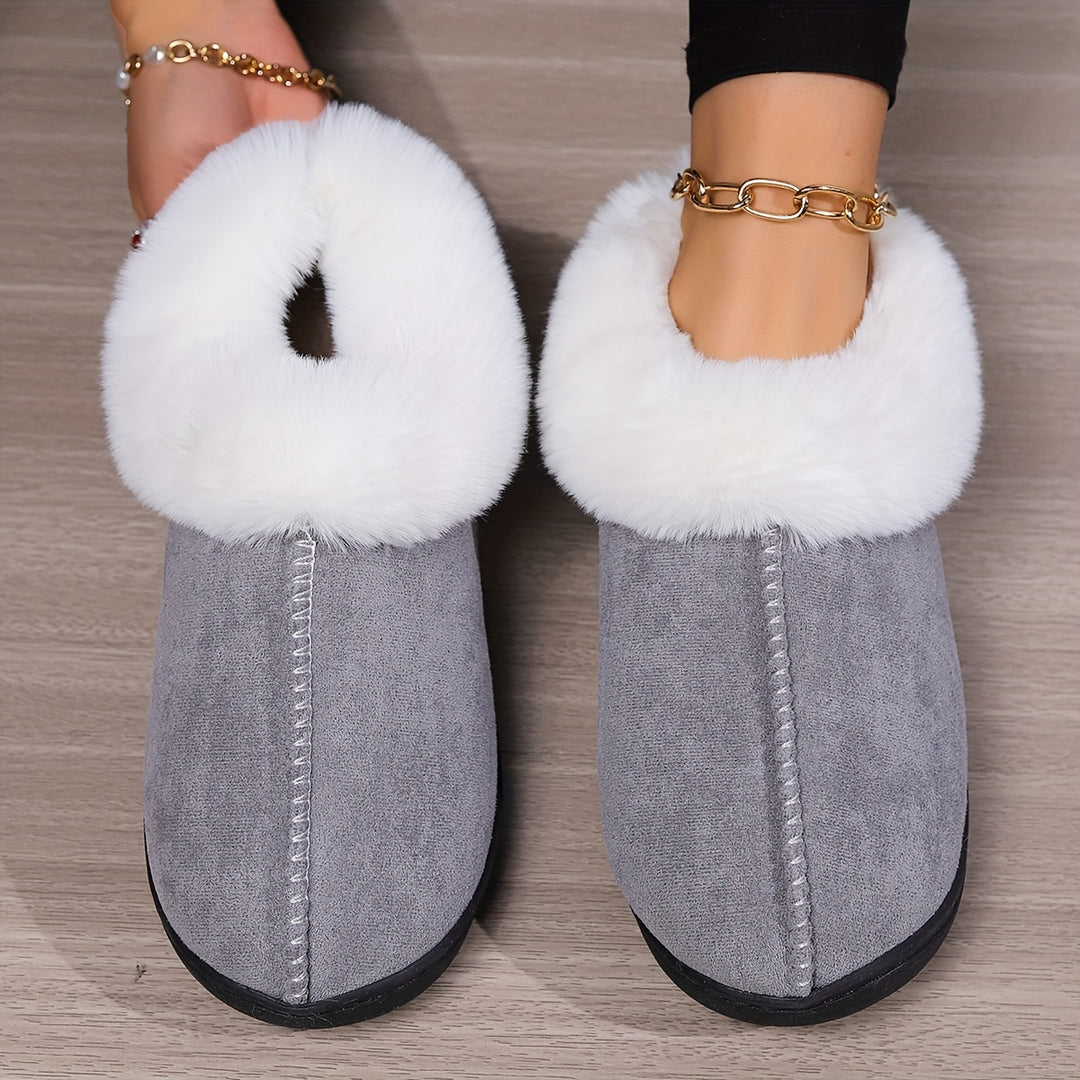 Sanne – Warm Plush Indoor Slippers, Lightweight Non-Slip Slip-on Fur