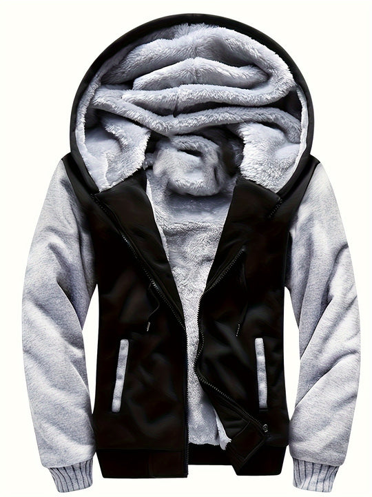 Jasper - Heren Gebreide Hoodie met Sherpa Voering Effen Kleur Herfst/Winter Jas