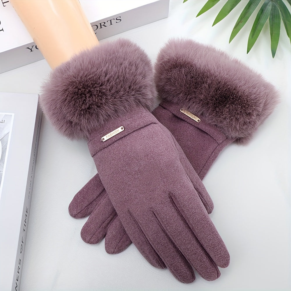 Sophie - Warme Touchscreen Winterhandschoenen met Pluche Manchetten