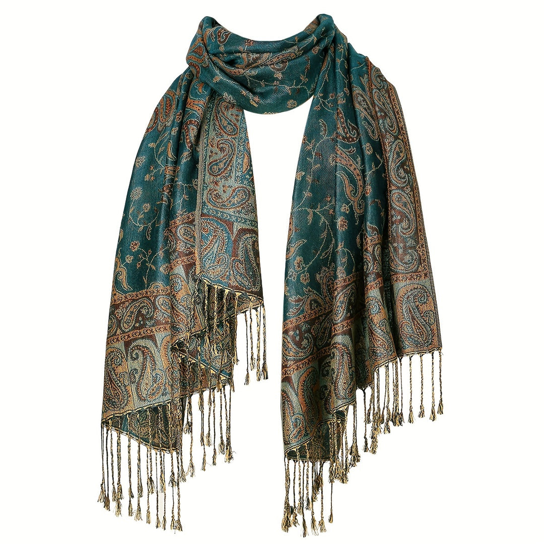 Linde - Boho Style Long Fringe Scarf Made of Polyester