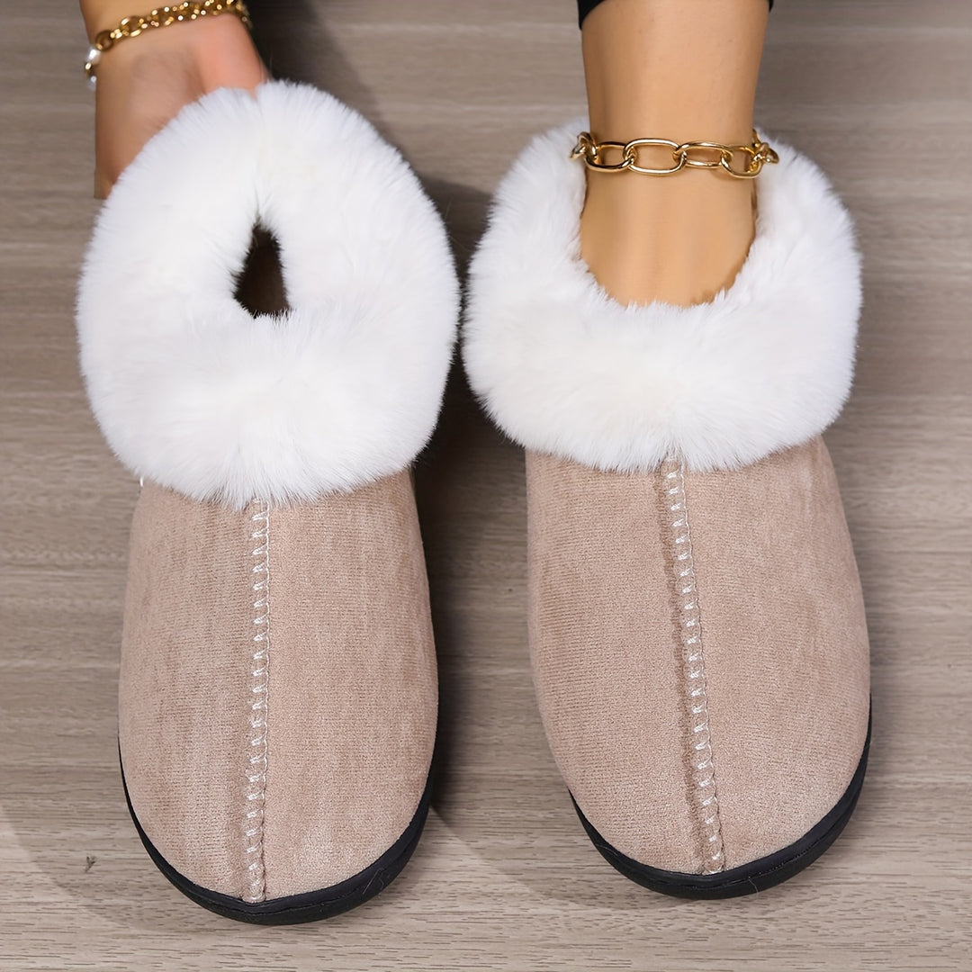 Sanne – Warme Pluche Slippers voor Binnen, Lichtgewicht Antislip Slip-on Bont